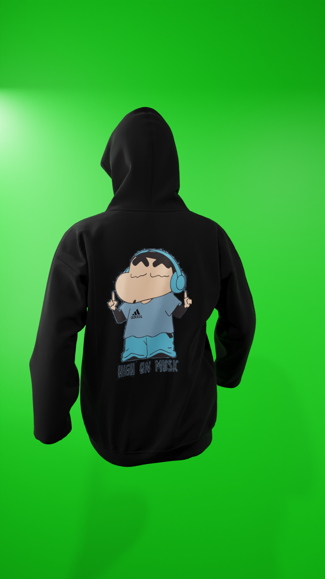 Hoodie - Shinchan With Headphones
